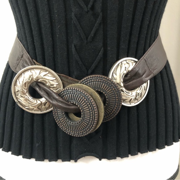 Vintage Sz S Genuine Leather Chocolate Brown Belt - Picture 4 of 12